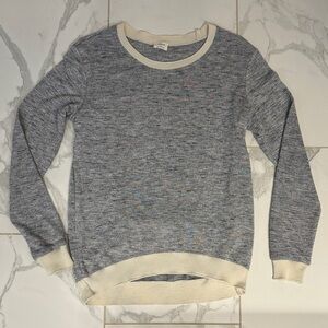 Wilfred Heather Gray Sweater with Cream Trim